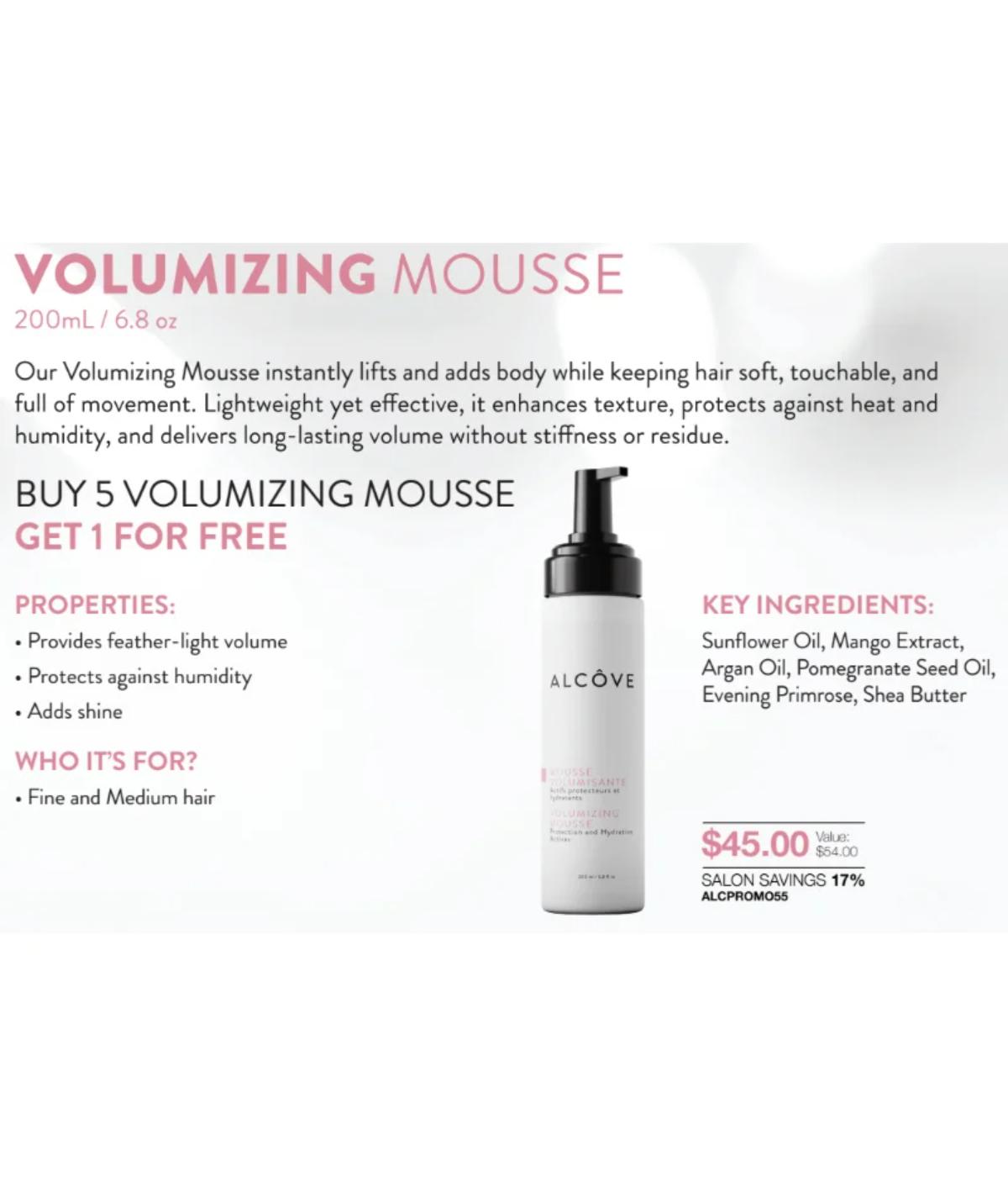 Alcove 5 + 1 Volumizing Mousse MA26
