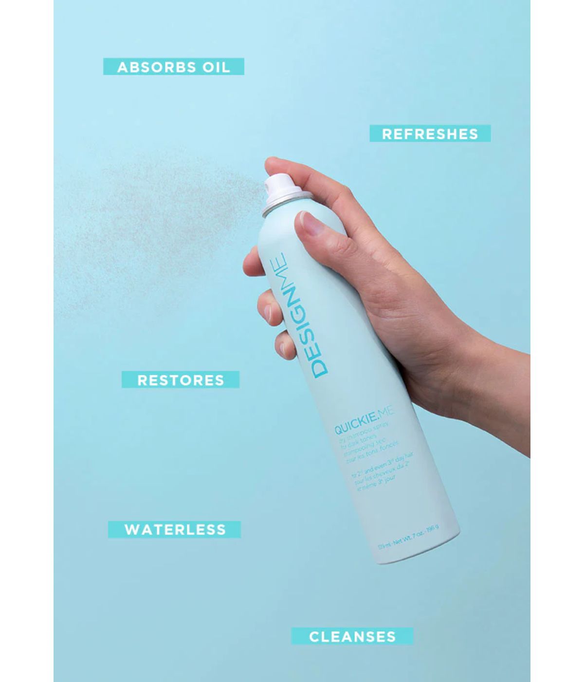 DM 330ml QUICKIE.ME Dry Shampoo Dark Tones +Travel Size
